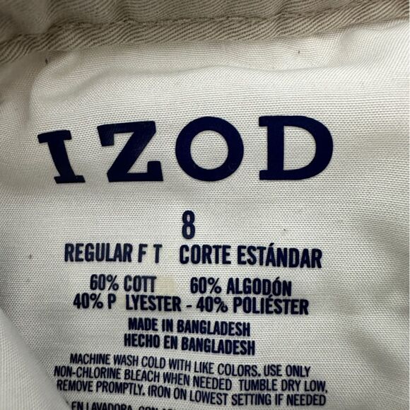 Izod boys pleated khaki shorts size 8 - Picture 3 of 4